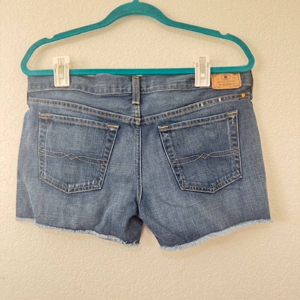 Lucky Brand Denim Shorts Women 6 28 Blue Raw Hem Mid Rise Cutoff - Picture 3 of 7